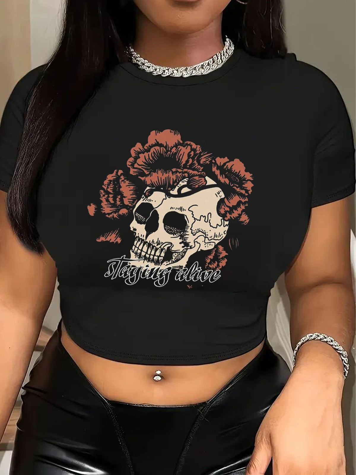 Women's Bear Graphic Crop T-Shirt