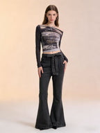 Women's High-Waisted Flared Jeans with Comfortable Stretch Waist