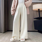 Women's Elegant Wide-Leg Trousers with Fringe