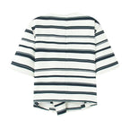 Women's Striped Blazer and Shorts Set with Button Details