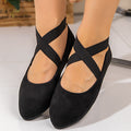 Women's Ballet Flats with Elegant Cross-Strap and Soft Lining