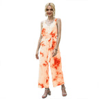 Casual Jumpsuit with Tie Belt and Button Placket