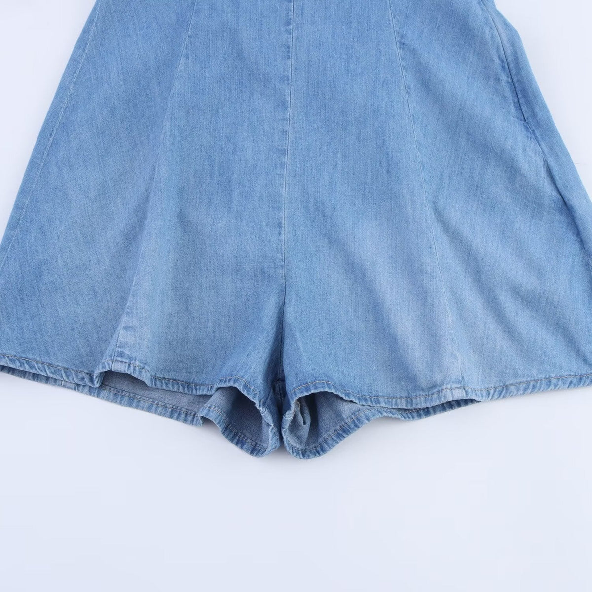 Women's Slim-Fit Denim Jumpsuit with Adjustable Straps