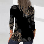 Women's Floral Print Blouse with Zipper