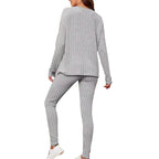 Women's Casual Ribbed Knit Set