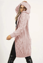 Women's Chunky Knit Coat with Hood