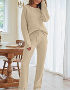 Women's Cozy Lounge Set with Oversized Sweater and Drawstring Pants