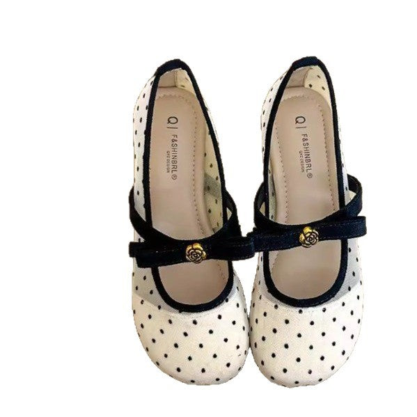 Women's Ballet Flats with Decorative Strap and Comfort Footbed