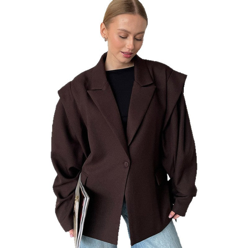 Elegant Oversized Blazer with Belt Detail