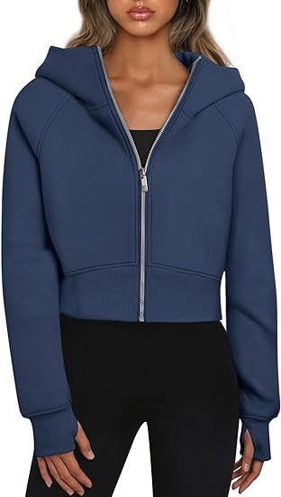 Women's Comfortable Short Sleeve Zip-Up Hoodie