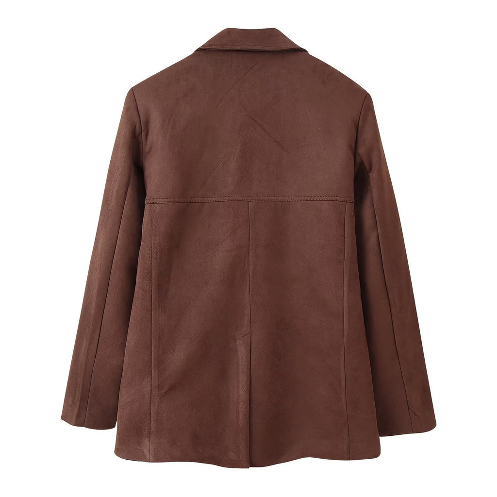 Women's Elegant Suede Blazer Jacket