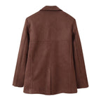Women's Elegant Suede Blazer Jacket