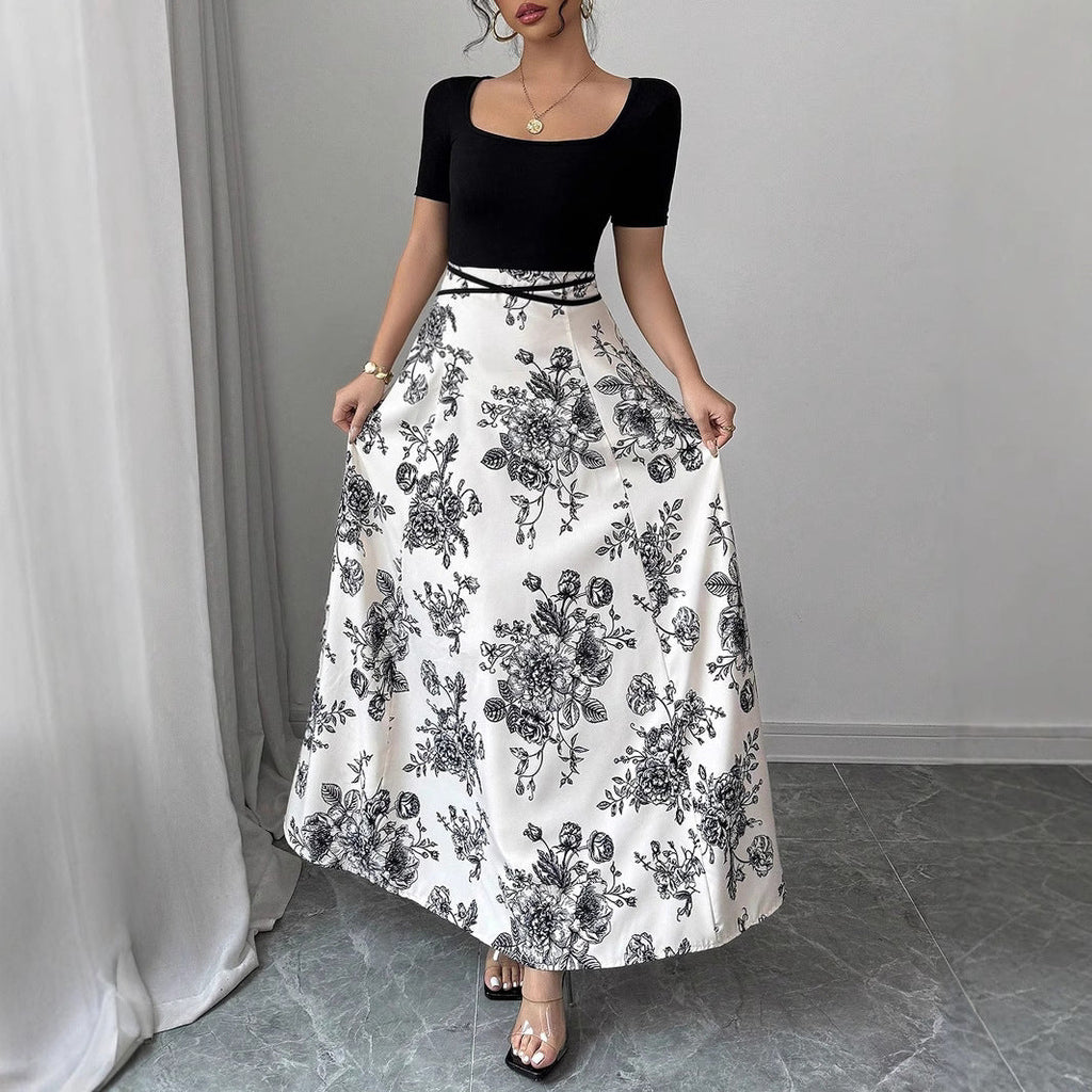 Women's Elegant Maxi Skirt with Floral Pattern