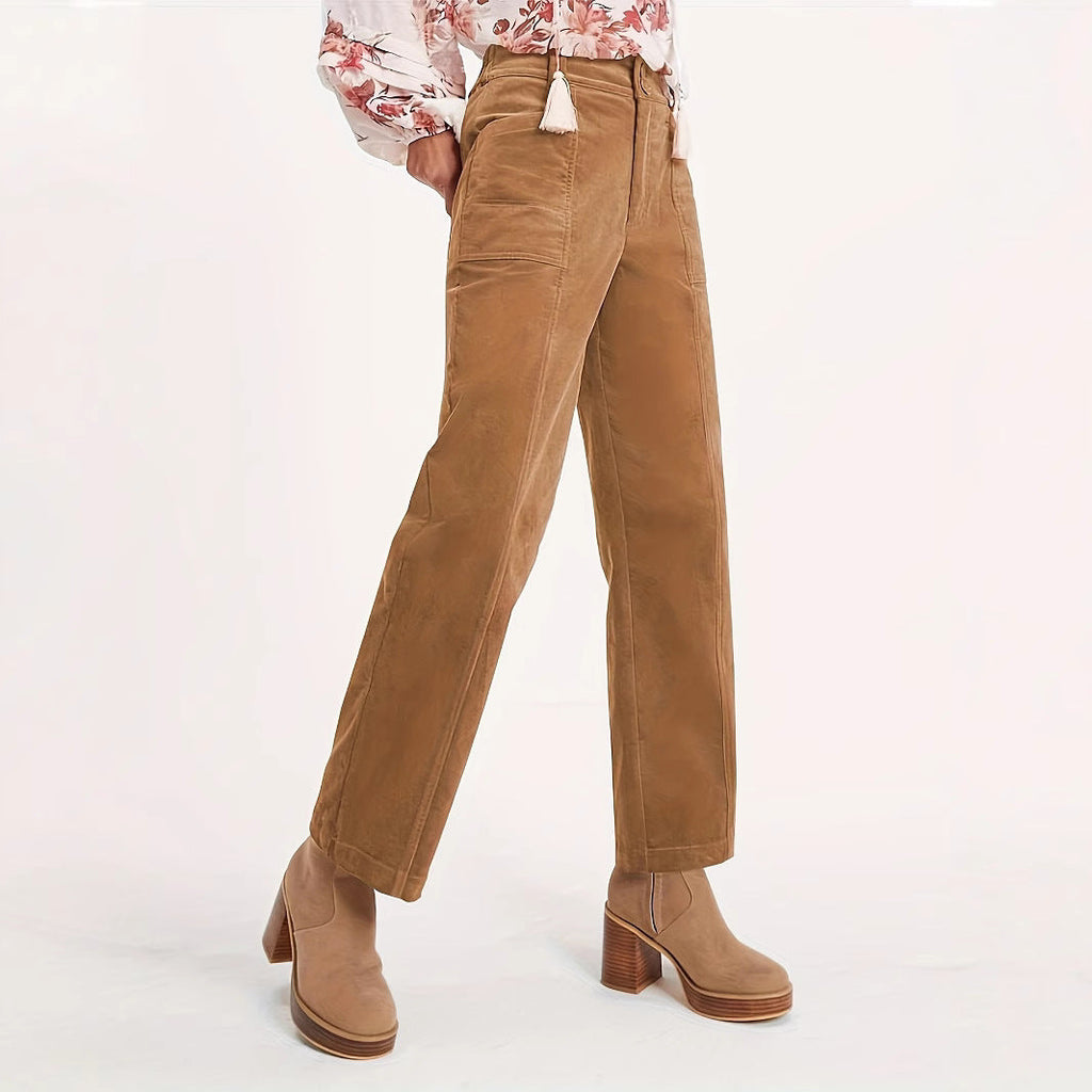 Women's High-Waisted Pleated Trousers