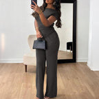 Elegant Jumpsuit with Wrap Design and Wide Leg