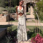 Elegant Two-Piece Maxi Outfit with Sophisticated Wrap Design