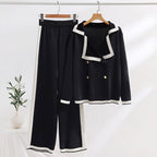 Elegant Loungewear Set with Contrast Details