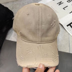 Men's Distressed Denim Baseball Cap