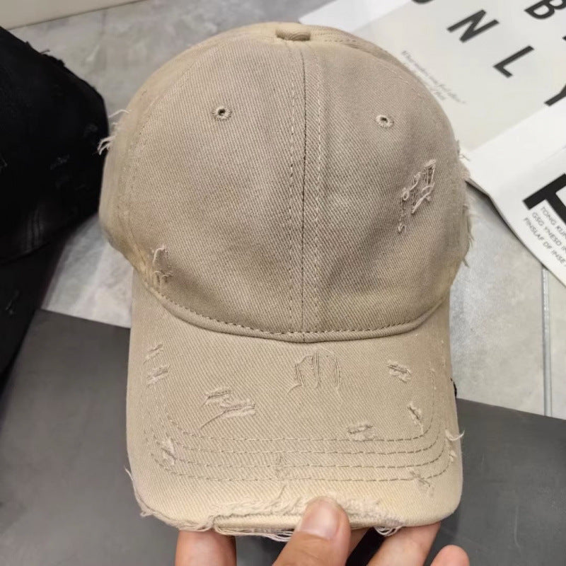 Men's Distressed Denim Baseball Cap