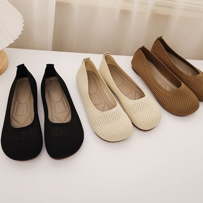 Women's Ballet Flats with Breathable Upper and Soft Insole