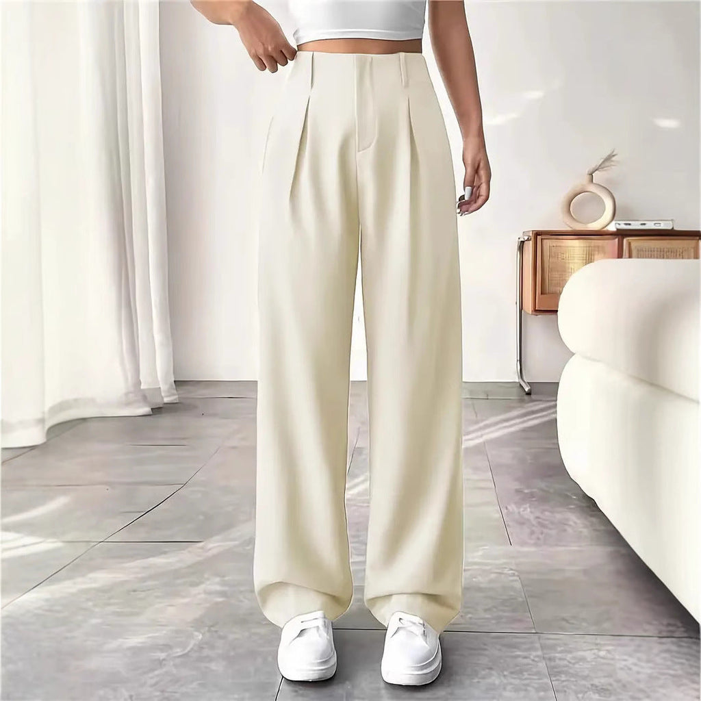 Elegant Wide-Leg Pleated Trousers