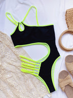 Women's Asymmetrical One-Piece Swimsuit with Cut-Outs