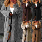 Women's Chunky Knit Cardigan with Button Details