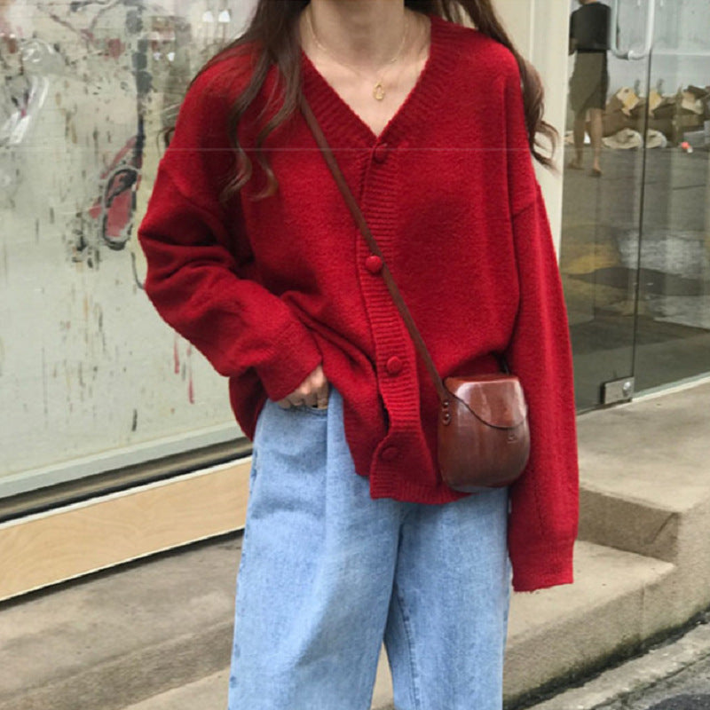 Women's Fluffy Button-Down Cardigan