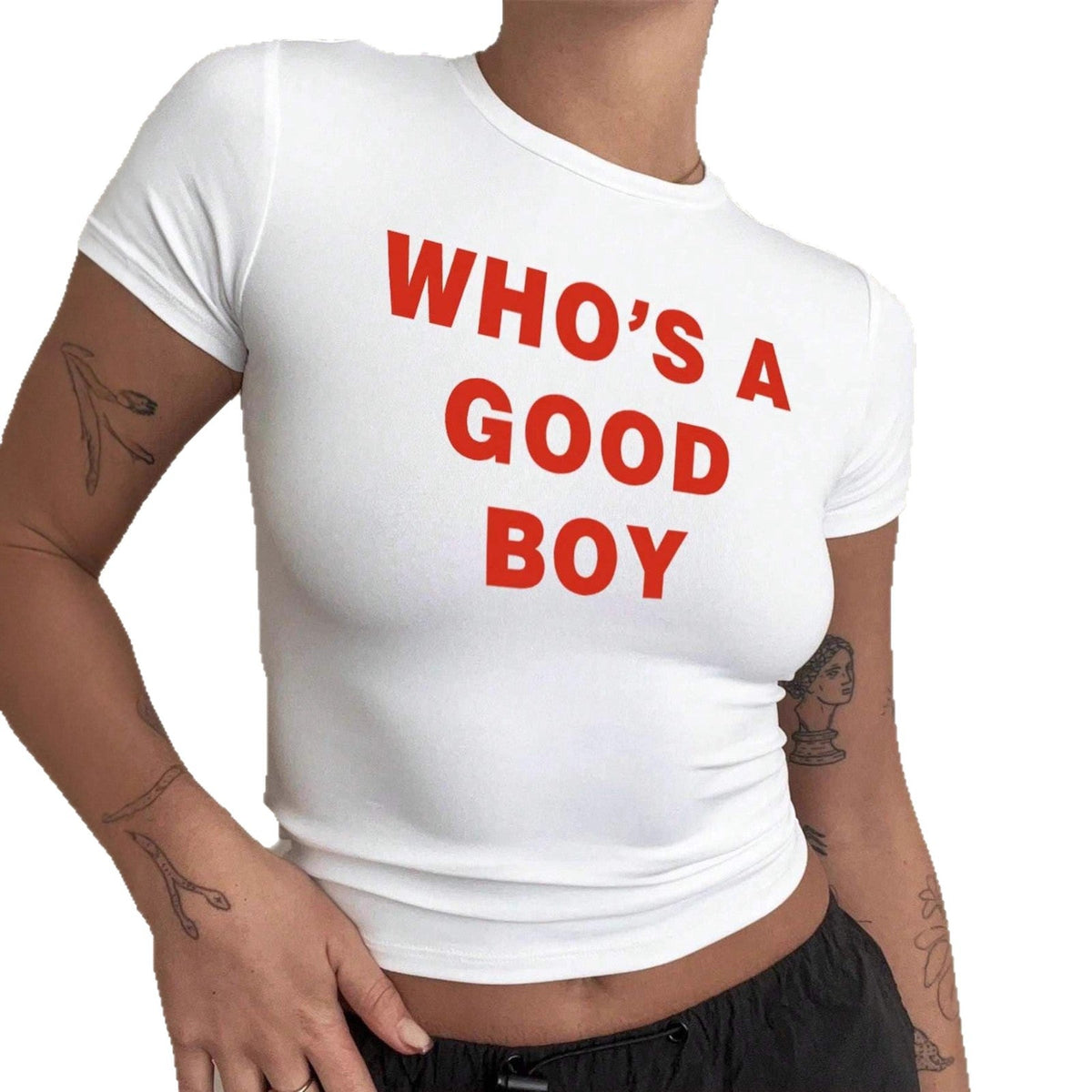 Women's Crop T-Shirt with Creative Print