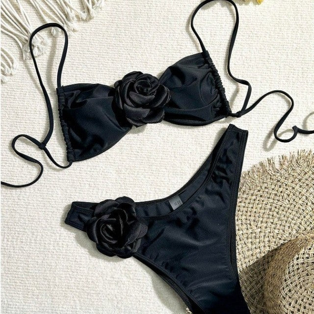 Women's Bandeau Bikini with Floral Details