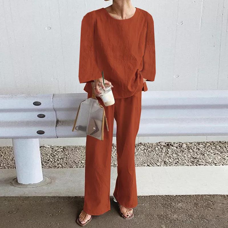 Casual Lounge Set with Side Slits
