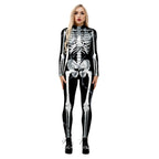 Women's Full-Body Suit with Glowing Skeleton Design