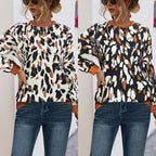 Women's Casual Sweater with Modern Leopard Print