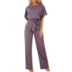 Elegant Women's Set with Flowy Blouse and Wide-Leg Trousers