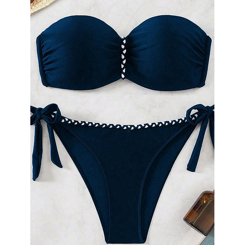 Women's Bandeau Bikini with Elegant Wrap Detail