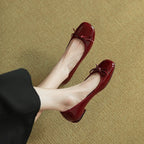 Women's Bow Detail Ballet Flats with Durable Sole
