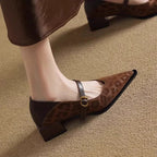 Women's Ballet Flats with Elegant Strap and Decorative Closure
