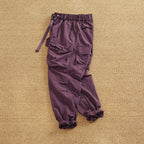 Women's Cargo Pants with Elastic Waistband and Multifunctional Pockets