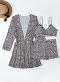 Women's Swimwear Set with Stylish Kimono and Shorts