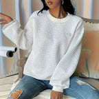 Women's Casual Oversized Sweater with Textured Design