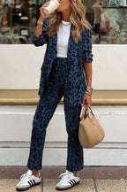 Women's Elegant Leopard Print Suit Set