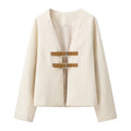 Women's Elegant Cropped Blazer with Chic Closure