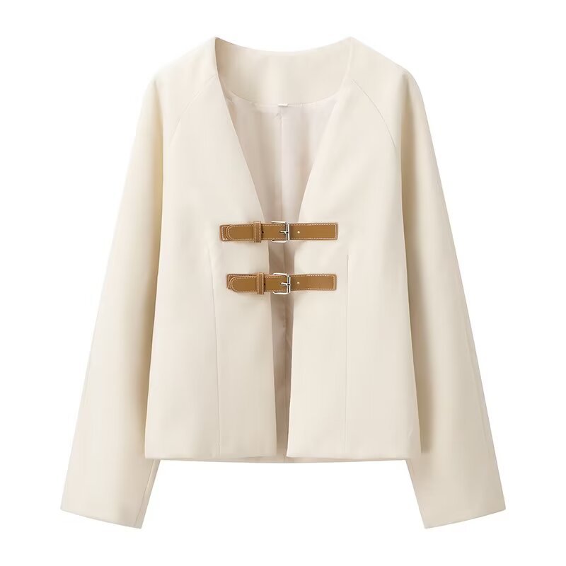 Women's Elegant Cropped Blazer with Chic Closure