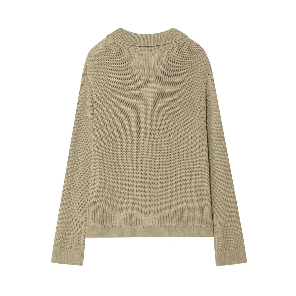 Women's Knit Cardigan with Elegant Buttons and Textured Finish