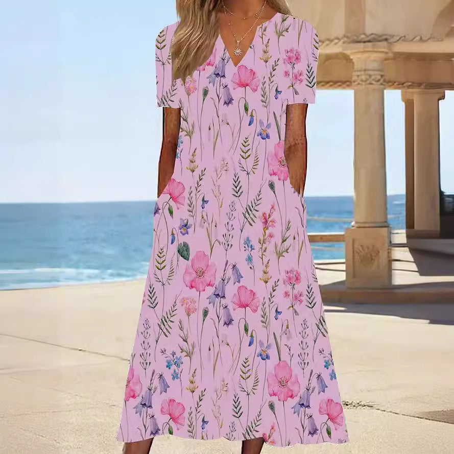 Women's Floral Summer Dress with Pockets