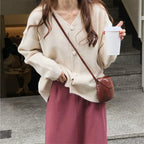Women's Fluffy Button-Down Cardigan
