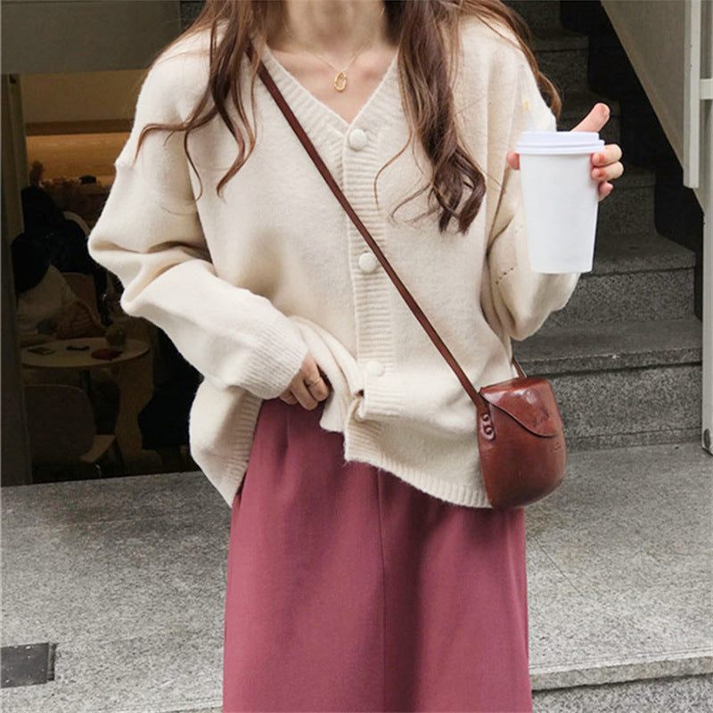 Women's Fluffy Button-Down Cardigan