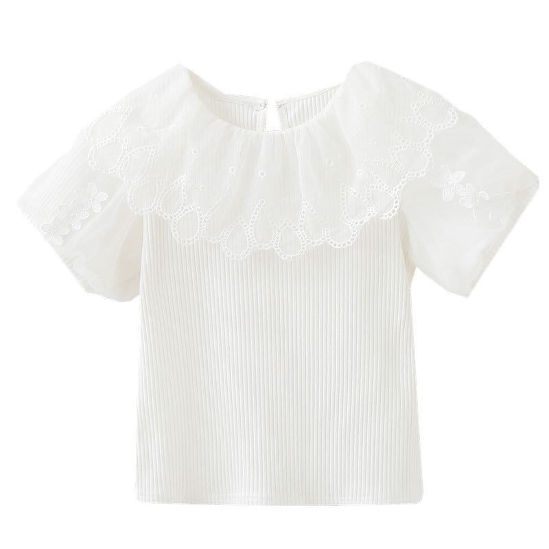 Women's Blouse with Crochet Trim