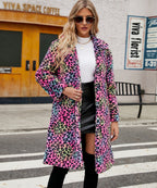 Women's Fluffy Leopard Print Coat