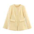 Elegant Blazer Jacket with Decorative Buttons